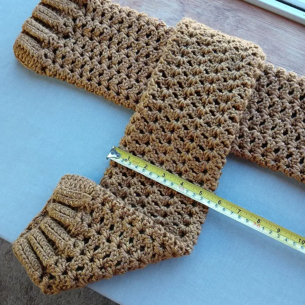 Gold Leg Warmers Bryce Canyon OSFM crochet over the knee retro dance premade